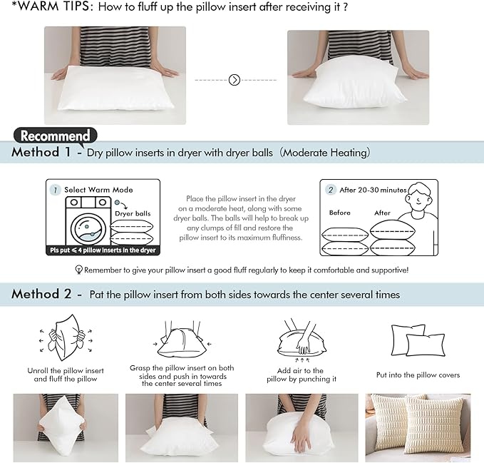 MIULEE Throw Pillow Insert Premium Pillow Stuffer Sham Square for Decorative Cushion Bed Couch Sofa 28x28 Inch