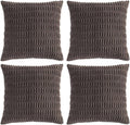 Fancy Homi 4 Packs Boho Dark Brown Decorative Throw Pillow Covers 14x14 Inch for Living Room Couch Bed Sofa, Rustic Modern Farmhouse Home Decor, Soft Plush Corduroy Cute Square Cushion Case 35x35 cm