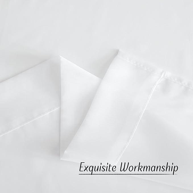 NICETOWN Sheer Curtains Panel 72" Long - Ring Top Window Treatment Sheer Voile Drapes for Bedroom/Living Room (White, Set of 2, W54 x L72)