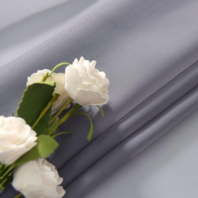 SpaceDresser Basic Rod Pocket Sheer Voile Window Curtain Panels White 1 Pair 2 Panels 38 Width 72 Inch Long for Kitchen Bedroom Children Living Room Yard(Grey,38 W x 72 L)