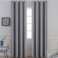 Yakamok Blackout Curtains 96 Inches Thermal Insulated Grey Room Darkening Window Drapes with 8 Grommets Window Treatment Curtain for Living Room Bedroom,52 Inch Width, Set of 2 Gray