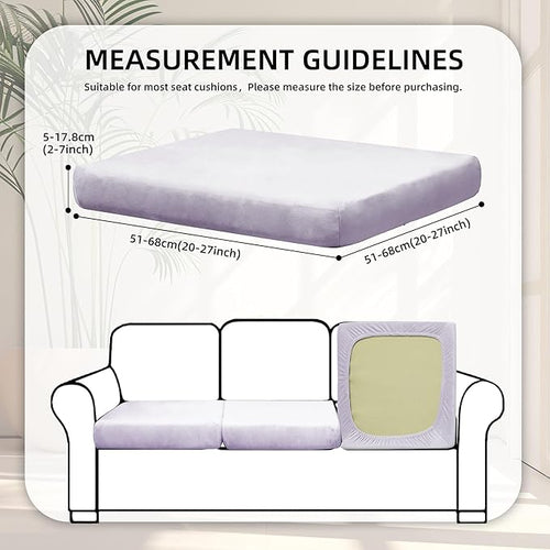 8Pcs Stretch Velvet Patio Cushion Cover,Fluffy,for Fall Outdoor Couch Cushion Cover Replacement,Washable Indoor Outdoor Cushion Slipcovers(Smoke Gray,Cover Only)