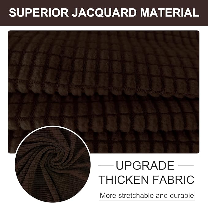 U-NICE HOME Stretch Couch Cover Sofa Cover Sofa Slipcover Furniture Protector for 4 Cushion Couch Sofa Pet Friendly(Oversized Sofa, Chocolate)