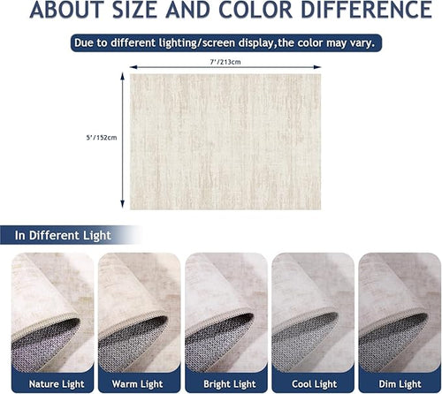 5x7 Area Rugs - Ultra-Thin Washble Rugs,Non-Slip Low Pile Abstract Print Rugs for Living Room,Home Office Decor,Stain Resistant Machine Washable Area Rug