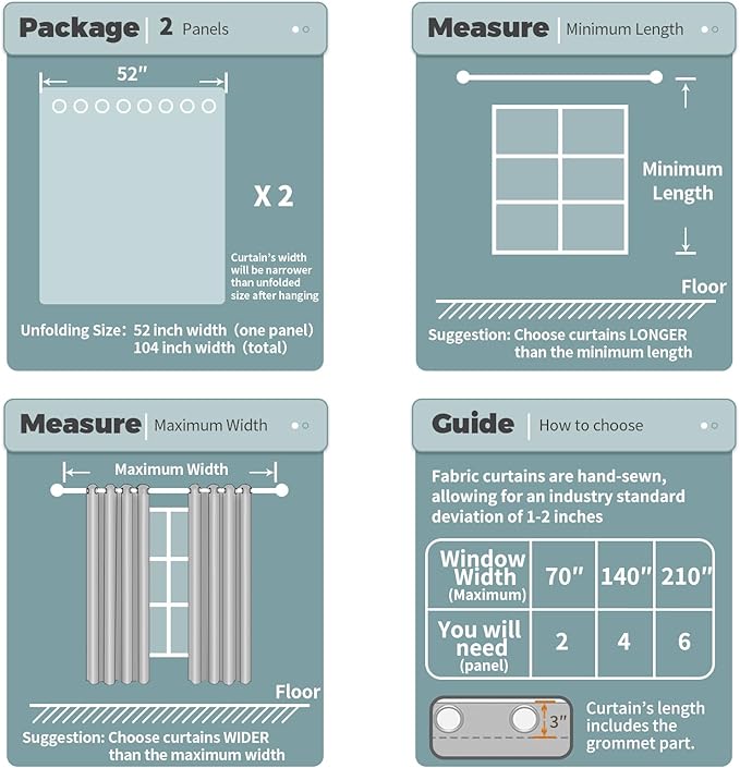 BGment Room Darkening Curtains 95 Inches Long - Grommet Thermal Insulated Drapes Window Treatment Curtains for Bedroom, 2 Panels, 52 x 95 Inch, Camel