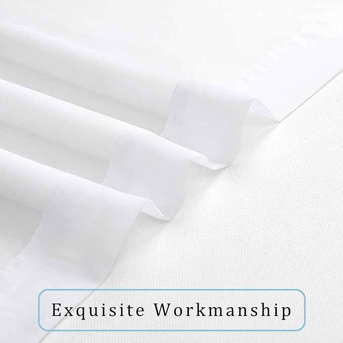OWENIE Sheer White Curtains, Sheer Curtains 63 inch Length 2 Panels Set, Rod Pocket Voile Fimly Sheer Drapes for Living Room/Bedroom, 2pcs, Each 59" W x 63" L