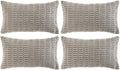 Fancy Homi 4 Packs Grey Decorative Throw Pillow Covers 12x24 Inch for Living Room Couch Bed, Rustic Modern Farmhouse Boho Home Decor, Soft Plush Corduroy Gray Cute Square Accent Cushion Case 30x60 cm