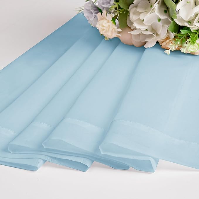 OWENIE Sheer Curtains 63 inch Length 2 Panels Set, Light Weight Soft Solid Fimly Sheer Curtains for Basement Bedroom Living Room, Light Filtering Airy Voile Sheer Curtain with Rod Pocket, 42Wx63L inch