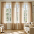MIULEE Brown Sheer Curtains 90 Inches Long, 4 Panels Set, Rod Pocket Voile Drapes Light Filtering and Semi Transparent, Elegant Window Treatments for Bedroom Living Room,42 x 90 Inches