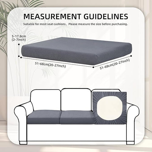 8Pcs Stretch Patio Cushion Covers,Outdoor Couch Covers Replacement,Outdoor Couch & Sofa Slipcovers,for Patio Furniture Cushion Covers,Washable Reusable Furniture Protector (Grey,Cover Only)