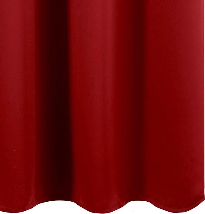 LEMOMO Dark Red Thermal Blackout Curtains/52 x 95 Inch/Set of 2 Panels Room Darkening Curtains for Bedroom