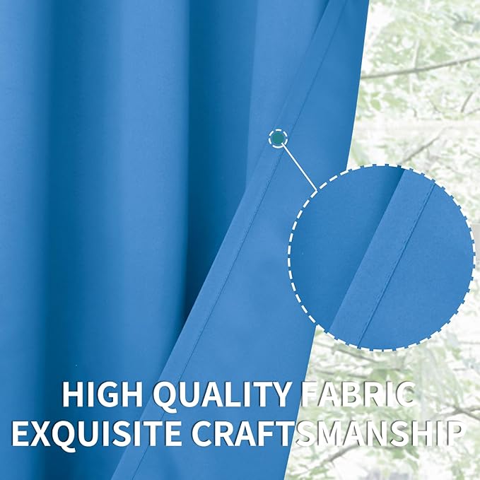 BGment Room Darkening Curtains 120 Inches Long - Grommet Thermal Insulated Drapes Window Treatment Curtains for Bedroom, 2 Panels, 52 x 120 Inch, Classic Blue