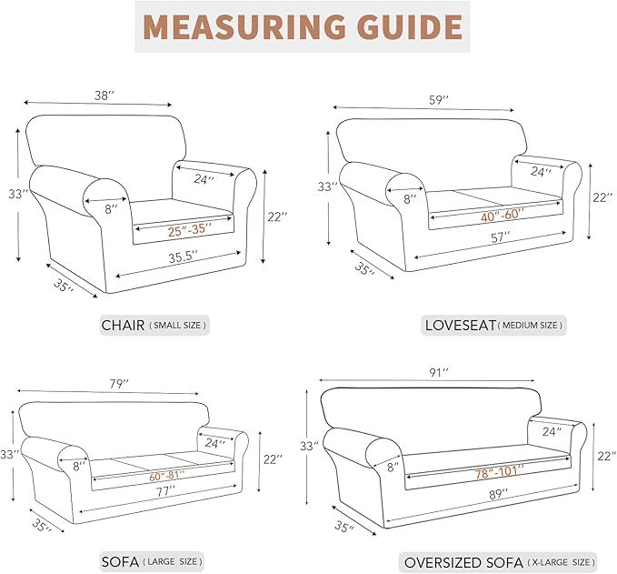 Easy-Going 100% Waterproof Couch Cover, Dual Waterproof Sofa Cover, Stretch Jacquard Sofa Slipcover, Leakproof Furniture Protector for Kids, Pets, Dog and Cat (Oversized Sofa, Camel)