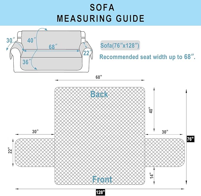 Reversible Sofa Covers Couch Cover Furniture Protector for Dogs Elastic Straps Water Resistant(Sofa,Camel/Beige)