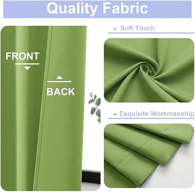 Simplebrand Ava Lime Blackout Curtains for Bedroom 84 Inch Length 2 Panels Set, Solid Thermal Insulated Privacy Nursery Window Treatment Curtains Blackout Drapes, W40 x L84 Inch, Lime