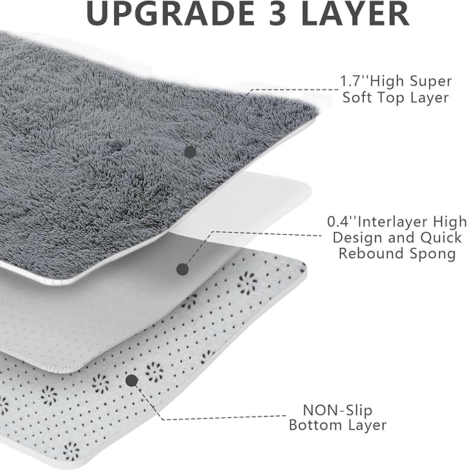 10X14 Large Shag Area Rugs for Living Room Bedroom,Big Soft Purple Fluffy Rug for Bedroom Dorm, Indoor Carpet Nursery Rugs for Kids Girls Room Home Decor,Dark Grey