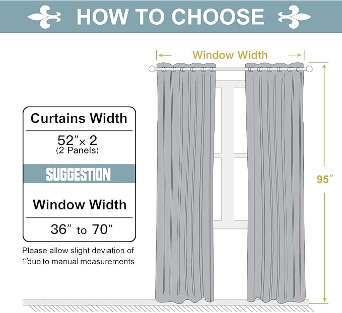 ChrisDowa Grommet Room Darkening Curtains for Bedroom and Living Room - 2 Panels Set Thermal Insulated Blackout Curtains (Dark Grey, 52W x 95L)
