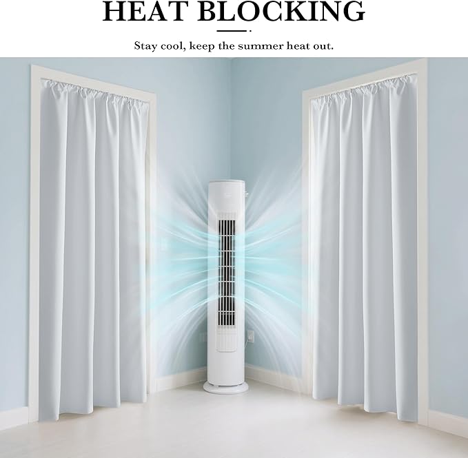 RYB HOME White 100% Blackout Curtains, Short Thermal Insulated Heat & UV Blocking Total Room Darkening Privacy Drapes for Small Window, Width 42 by Length 48, White, 2 Panels