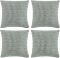 Fancy Homi 4 Packs Decorative Throw Pillow Covers for Living Room Couch Bed, Modern Farmhouse Boho Home Decor, Accent Cushion Case (18 x 18-Inch, Grey Blue)