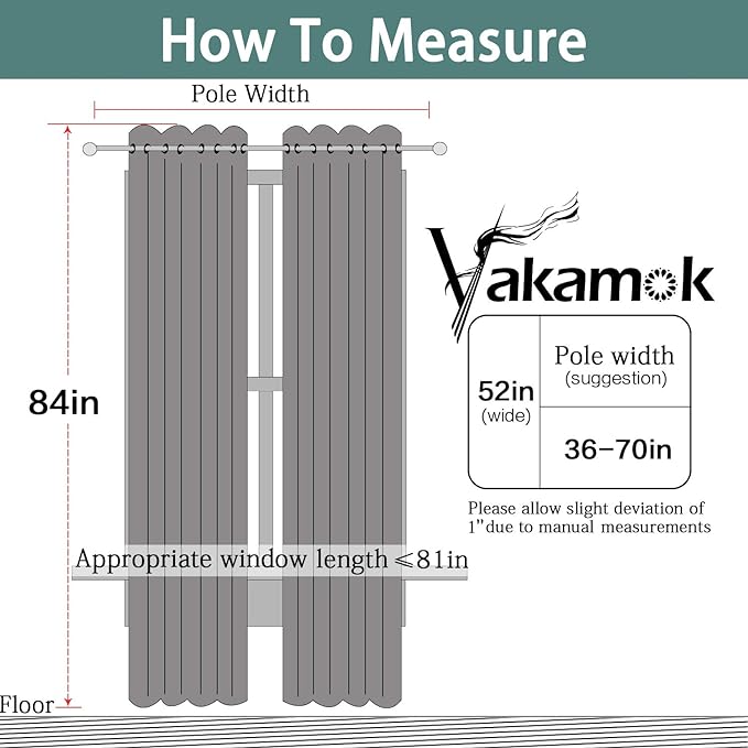Yakamok Blackout Curtains for Bedroom, Thermal Insulated Blackout Window Curtains with Grommet Top for Living Room- Burgundy Red- 52W x 84L -2 Panels