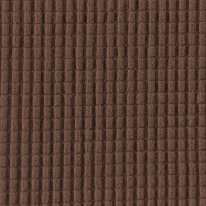 Easy-Going Stretch 4 Seater Sofa Slipcover 1-Piece Sofa Cover Furniture Protector Couch Soft with Elastic Bottom for Kids, Polyester Spandex Jacquard Fabric Small Checks Brown