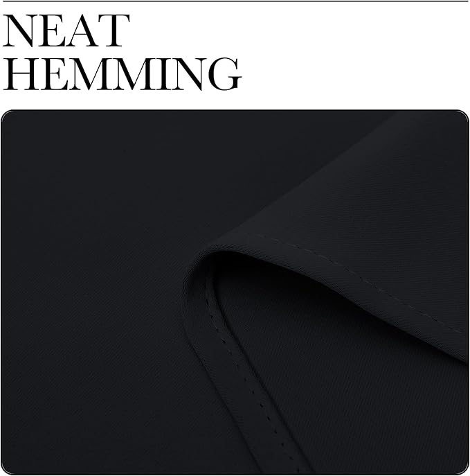 NICETOWN Patio Blackout Curtain Shades, 2 Panels, 55 inches x 110 inches, Black, Summer Home Decoration Thermal Insulated Grommet Blackout Draperies/Drapes for Kitchen
