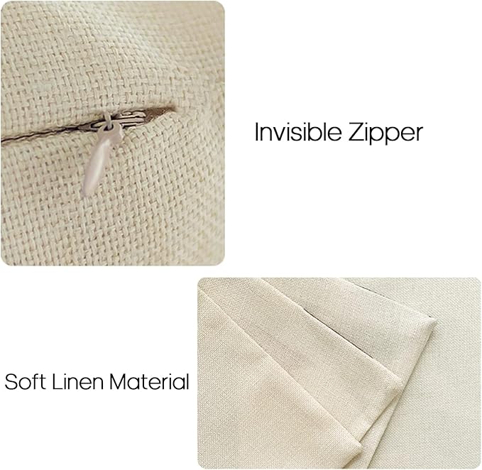 YCOLL Pillow Covers 20x20 Set of 4, Modern Sofa Throw Pillow Cover, Decorative Outdoor Linen Fabric Pillow Case for Couch Bed Car, Khaki