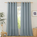 NICETOWN Thick Flax Linen Stone Blue Curtains for Living Room, Grommet Vertical Drapes Linen Blend Curtains Privacy Added with Light Filtering for Villa/Bedroom, W55 x L90, 1 Pair