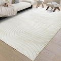 Washable Area Rugs 5x7 Rugs for Living Room Light Beige Faux Rabbit Fur Rug for Bedroom Faux Sheepskin Rug Teen Room Home Décor(Light Beige, 5x7)…
