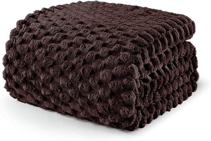 Exclusivo Mezcla Fleece Queen Blanket for Bed, Extra Large Fuzzy Coffee Bed Blankets, Soft Cozy Plush Sofa Throws for All Seasons, 90x90 Inches