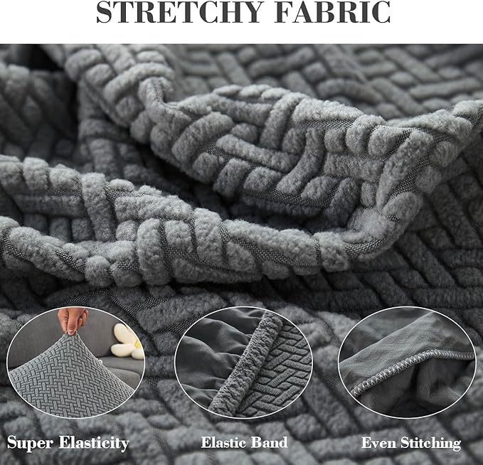 Sofa Covers Couch Covers for Sofa Pet Friendly Couch Cushion Covers Universal Sofa Covers Washable Stretch Slipcovers for Sectional Sofa (Texture Gray,Headrest Cover)