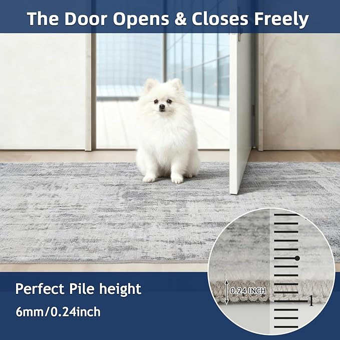 Kitchen Runner Rug 2x12 Runners Rug for Hallways Non-Slip,Long Abstract Rug Runners,Stain Resistant Soft Washable 12 ft Runner Rugs,Ultra-Thin Carpet for Entryway,Dining,Laundry Room