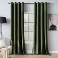 MIULEE Velvet Curtains Olive Green Elegant Grommet Curtains Thermal Insulated Soundproof Room Darkening Drapes for Classical Living Room Bedroom Decor 52 x 94 Inch Set of 2