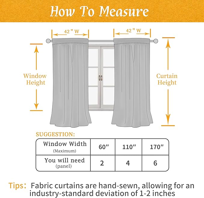 LAMIT Ivory White Linen Curtains 45 Inches Long for Bedroom, Soft Privacy Faux Linen Textured Light Filtering Panels Rod Pocket Neutral Drapes for Kitchen/Window/Loft Room, 42 x 45 Inch, 2 Panels