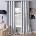 MIULEE 2 Pieces Greyish White Extra Long Velvet Curtains Exquisite & Elegant Grommet Thermal Insulated Soundproof Room Darkening Light Blocking Black Out Drapes for Living Room Bedroom 52 x 108 Inch