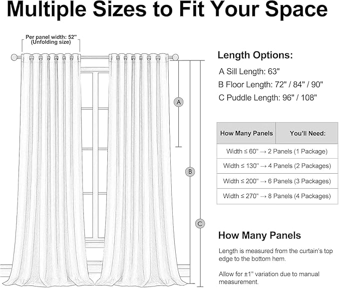 Topfinel Linen Blackout Curtains 63 Inch Long for Livingroom Bedroom 2 Panels Set Room Darkening Curtains 63 Inches Length Drapes for 64" Window Energy Saving Noise Reducing Nursery (52" W x 63" L)