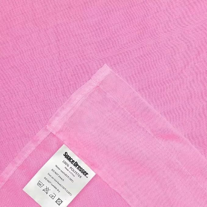 SpaceDresser Basic Rod Pocket Sheer Voile Window Curtain Panels Pink 1 Pair 2 Panels 70 Width 108 Inch Long for Kitchen Bedroom Children Living Room Yard（Pink, 70W x 108L）