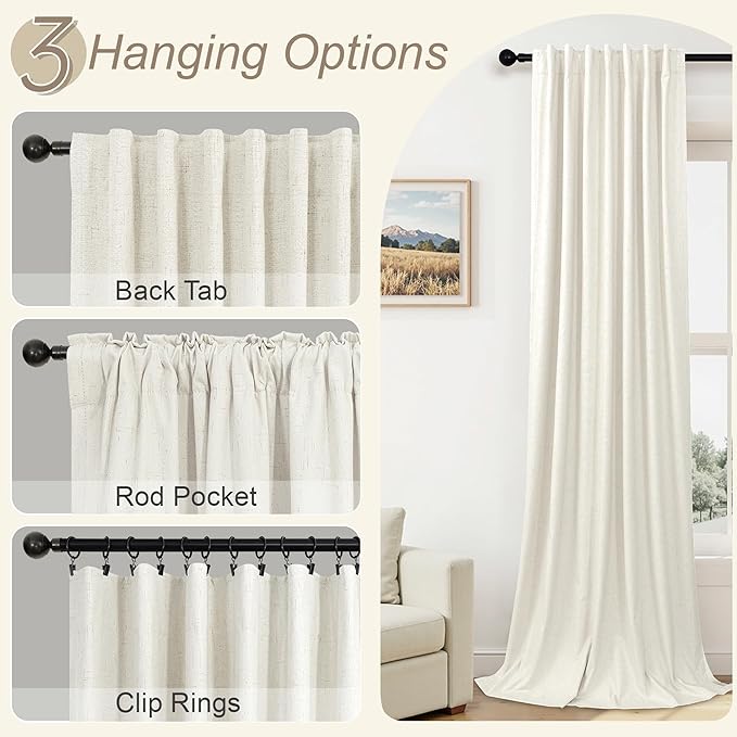Room Darkening Curtains 72 Inch Length 2 Panel Burg for 70 Inch Size Not Cover Heat Vent Linen Blackout Insulated Thermal Curtain for Winter Cold Weather Neutral Black Out Drape for Bedroom 6FT Long