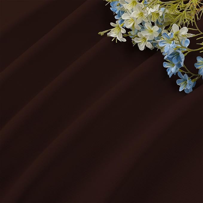 CUCRAF Blackout Curtains 72 inch Length 2 Panels Set, Rod Pocket Room Darkening Drapes for Bedroom Living Room, Insulated Thermal Light Blocking Window Curtain (W52 x L72 Inch, Chocolate)