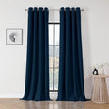 Joydeco Blackout Curtains 120 Inch Length 2 Panels Set, Thermal Insulated Long Curtains& Drapes 2 Burg, Curtains for Living Room Bedroom Window(Navy Blue, W52 x L120 Inch)