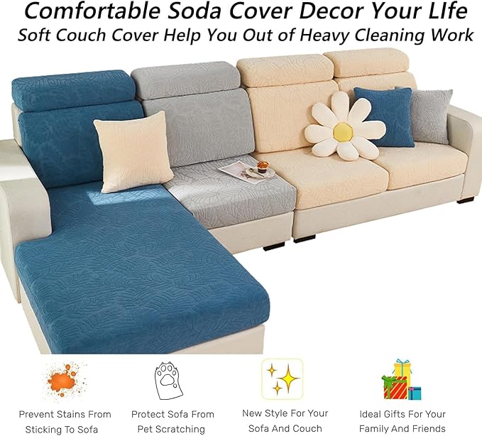 Soothing Home Sofa Covers, Sofa Hero Covers, Wear-Resistant Universal Couch Covers Washable Stretch Sectional Couch Cushion Covers (Yellow,Headrest Cover)
