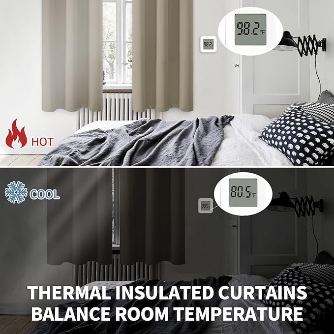BGment Room Darkening Curtains 95 Inches Long - Grommet Thermal Insulated Drapes Window Treatment Curtains for Bedroom, 2 Panels, 52 x 95 Inch, Cocoa