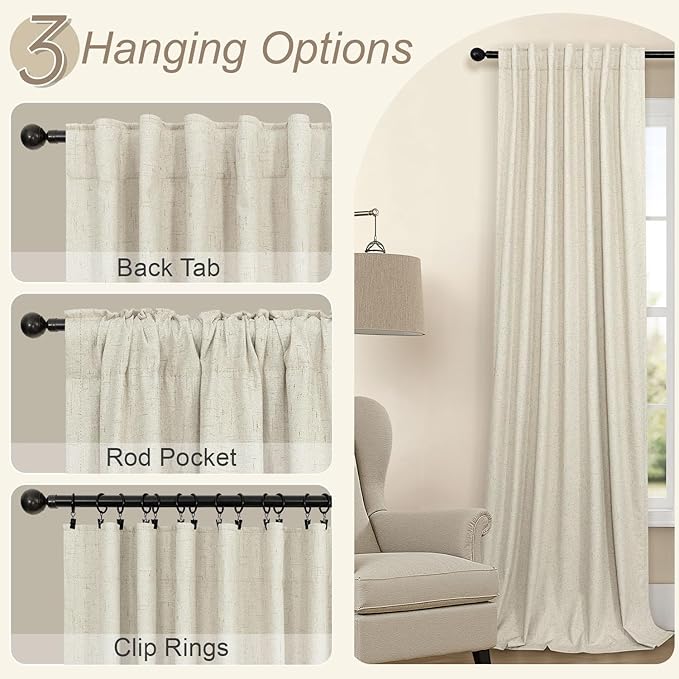 Pitalk Closet Curtains for Open Closet Doors Sliding Panels Burg 78 Inch Length Blackout Curtain for Living Room Window Viral Moody Light Blocking Insulated Drapes for Summer Heat Back Tab 52x78 Beige