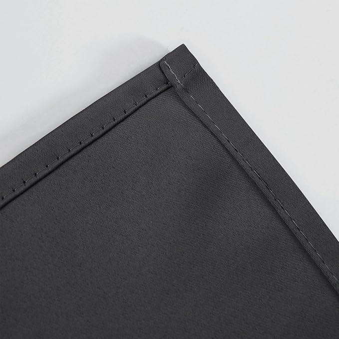 LEMOMO Dark Grey Thermal Blackout Curtains/52 x 45 Inch/Set of 2 Panels Room Darkening Curtains