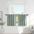 Pony Dance Short Blackout Curtain Panels for Basement, Small Curtains for Bathroom, Thermal Insulated Tiers for Basement (2 Panels, Cream, 34x36 Inch)