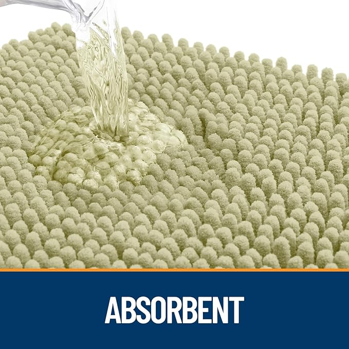 OLANLY Dog Door Mat for Muddy Paws 50x30, Absorbs Moisture and Dirt, Absorbent Non-Slip Washable Doormat, Quick Dry Chenille Mud Mat for Dogs, Entry Indoor Entryway Carpet for Inside Floor, Vanilla
