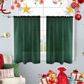 SpaceDresser Basic Rod Pocket Sheer Voile Window Curtain Panels Foliage Green 1 Pair 2 Panels 26 Width 40 Inch Long for Kitchen Bedroom Children Living Room Yard（Foliage Green，26Wx 40L）
