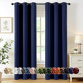 MIULEE Navy Blue Blackout Curtains for Bedroom Living Room 78 Inches Long 2 Panels, Thermal Insulated Room Darkening Drapes Solid Grommet Noise Reducing Light Blocking Window Treatments 40x78 Inch