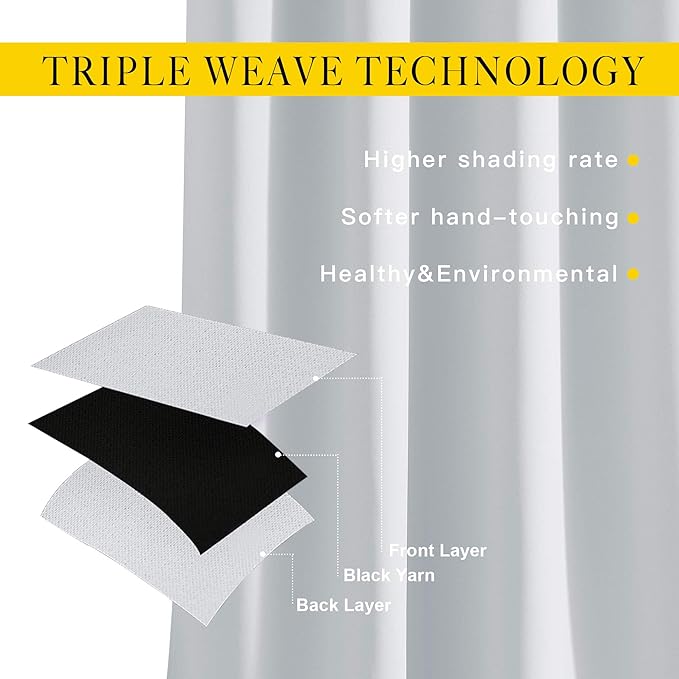 NICETOWN Greyish White Room Darkening Curtains - Window Treatment Thermal Insulated Grommet Room Darkening Curtains/Drapes for Bedroom (2 Panels, 66 by 54, Greyish White)