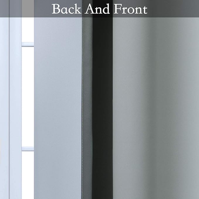 SimpleHome Ombre Room Darkening Curtains 84 inches Length for Bedroom,Grommet Gradient Light Blocking White to Grey Window Curtain for Living Room,1 Panel, 52x84 inches